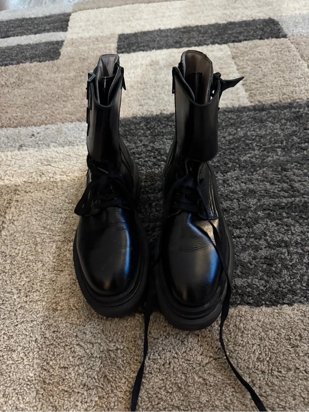 All Saints Men’s Black Leather Combat Boot
